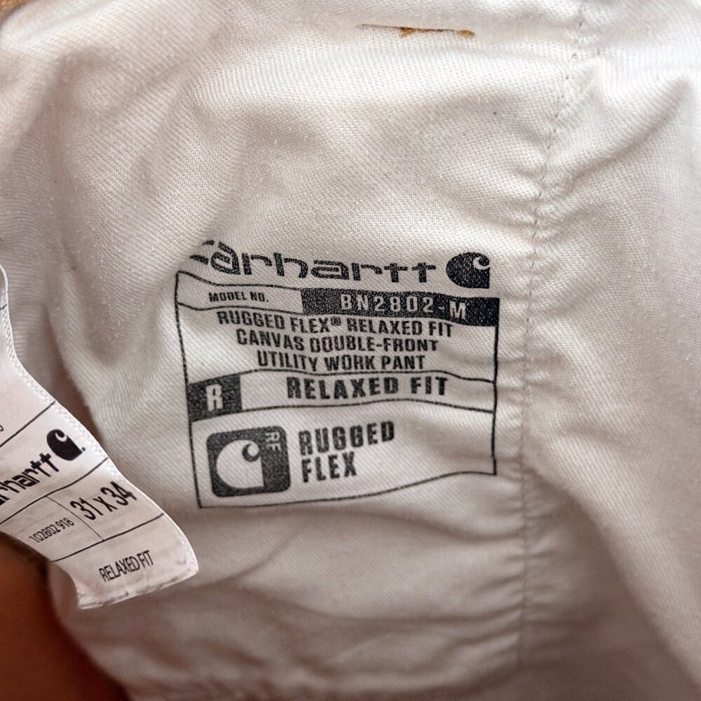 Carhartt 31x34 Double Front Rugged Flex Work Pants - Distressed Paint - Picture 7 of 8